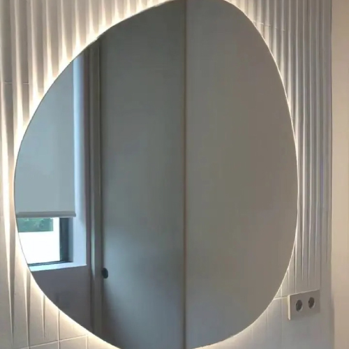 Espejo circular de gran tamaño con luz LED perimetral